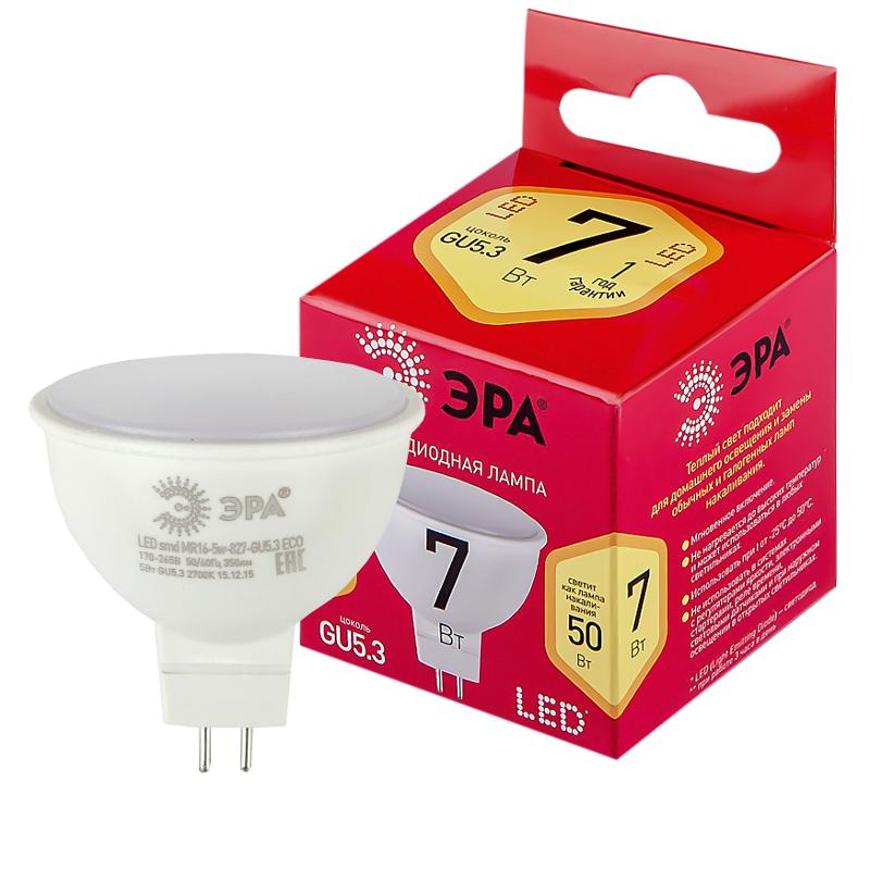 Лампа светодиодная LED MR16-7W-827-GU5.3 R (диод, софит, 9Вт, нейтр, GU5.3)