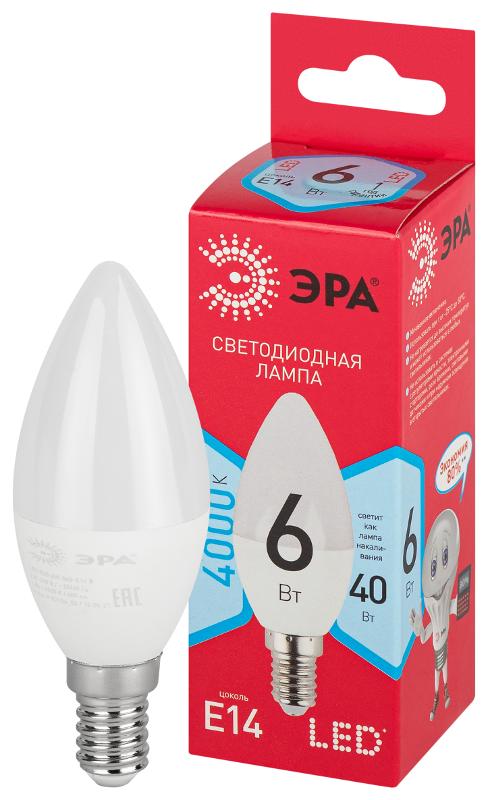 Лампа светодиодная RED LINE LED B35-6W-840-E14 R E14 / Е14 6 Вт свеча нейтральный белый свет