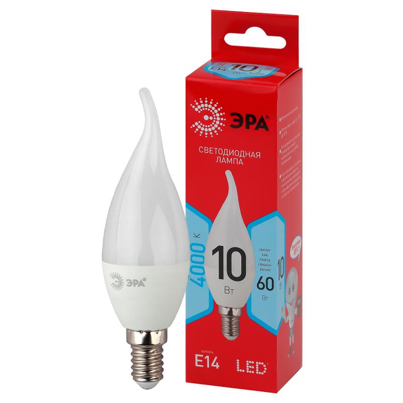 Лампа светодиодная LED BXS-10W-840-E14 R (диод, свеча на ветру, 10Вт, нейтр, E14)