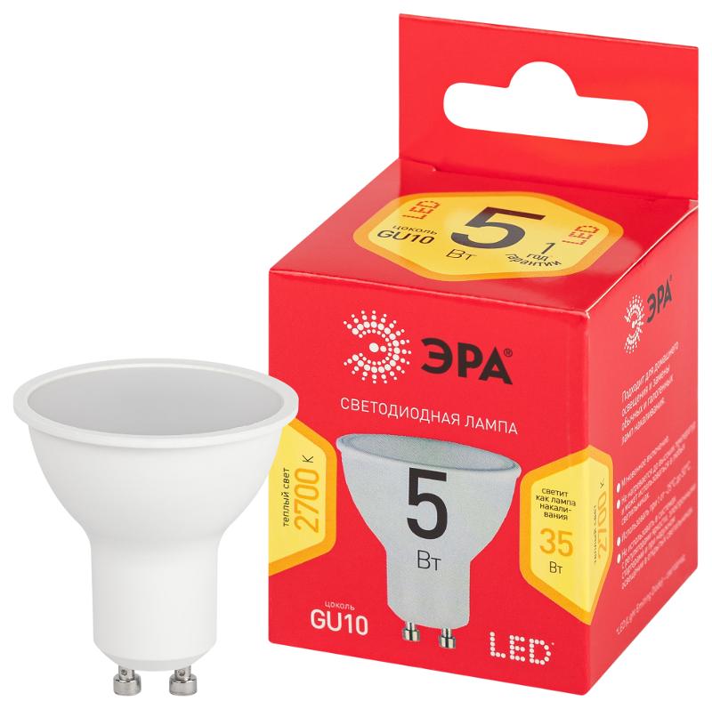 Лампа светодиодная LED MR16-5W-827-GU10 R (диод, софит, 5Вт, тепл, GU10)