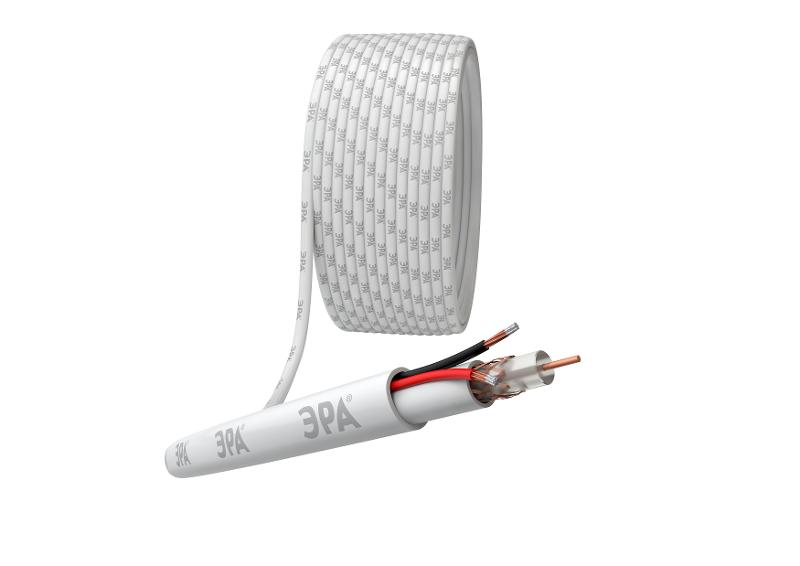 Кабель для аналогового видеонаблюдения Simple KL-0.5-PVC КВК-В-2 +2x0,5 мм², бухта 200 метров, белый