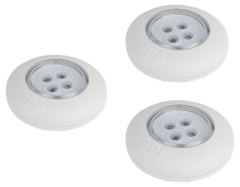 Фонарь-подсветка светодиодный пушлайт SB-803 4хLED на батарейках 3хААА белый 3 шт