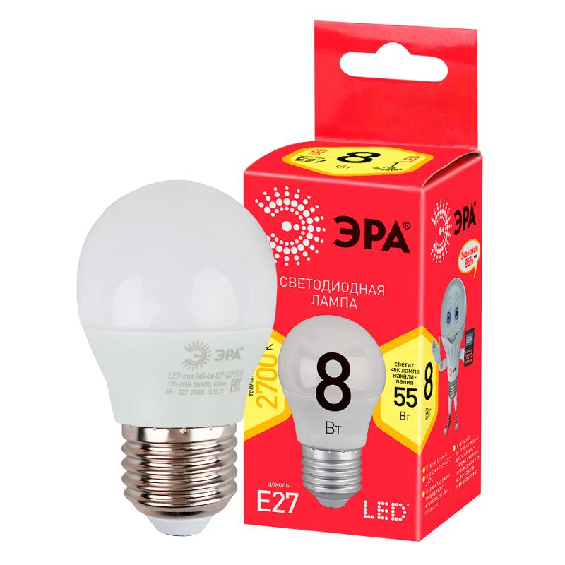Лампа cветодиодная RED LINE LED P45-8W-827-E27 R Е27 / E27 8 Вт шар теплый белый свет