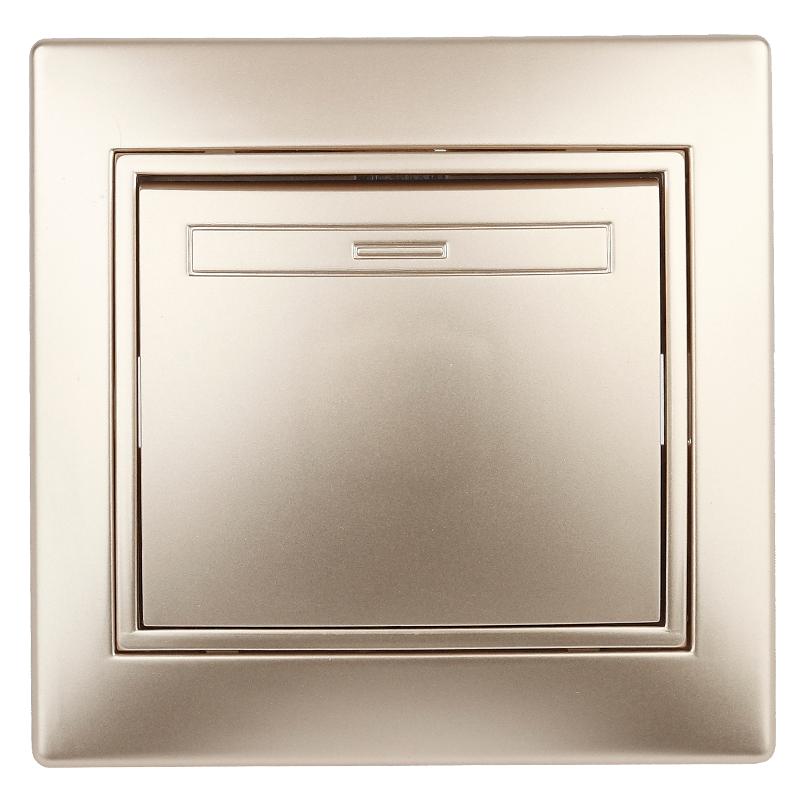 Переключатель  Plano 1-108-04 промежуточный, 10А-250В, IP20, СУ, шампань