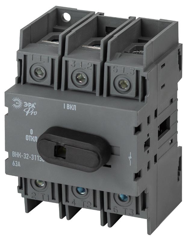Выключатель-разъединитель ВНК-32-31130 PRO mvr20-3-063E 3П 63А с установленной фронтальной рукояткой управления