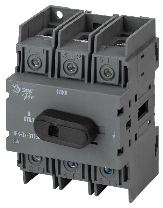 Выключатель-разъединитель ВНК-32-31130 PRO mvr20-3-080E 3П 80А с установленной фронтальной рукояткой управления