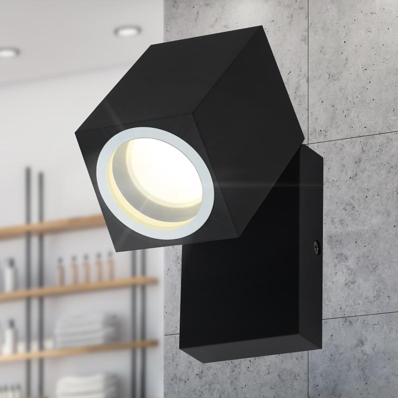 Декоративная подсветка WL37 BK MR16/GU10, черный, для интерьера, фасадов зданий