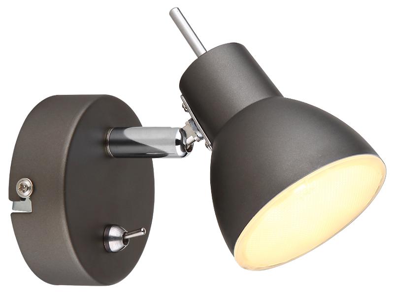Светильник настенно-потолочный спот Renata 6158-701 светодиодный GR LED 1х 4 Вт 3200К поворотный с выключателем