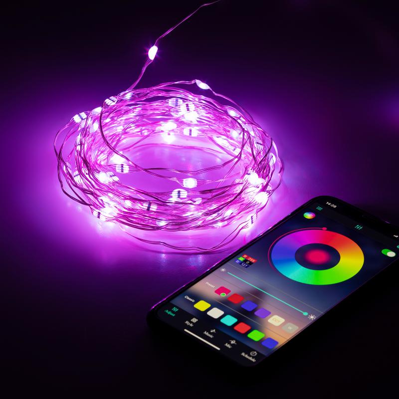 Гирлянда Нить ЕGNIG - PU с пультом, RGB, 5 м, 220 V, с таймер, с музыкой, управляемая, IP20