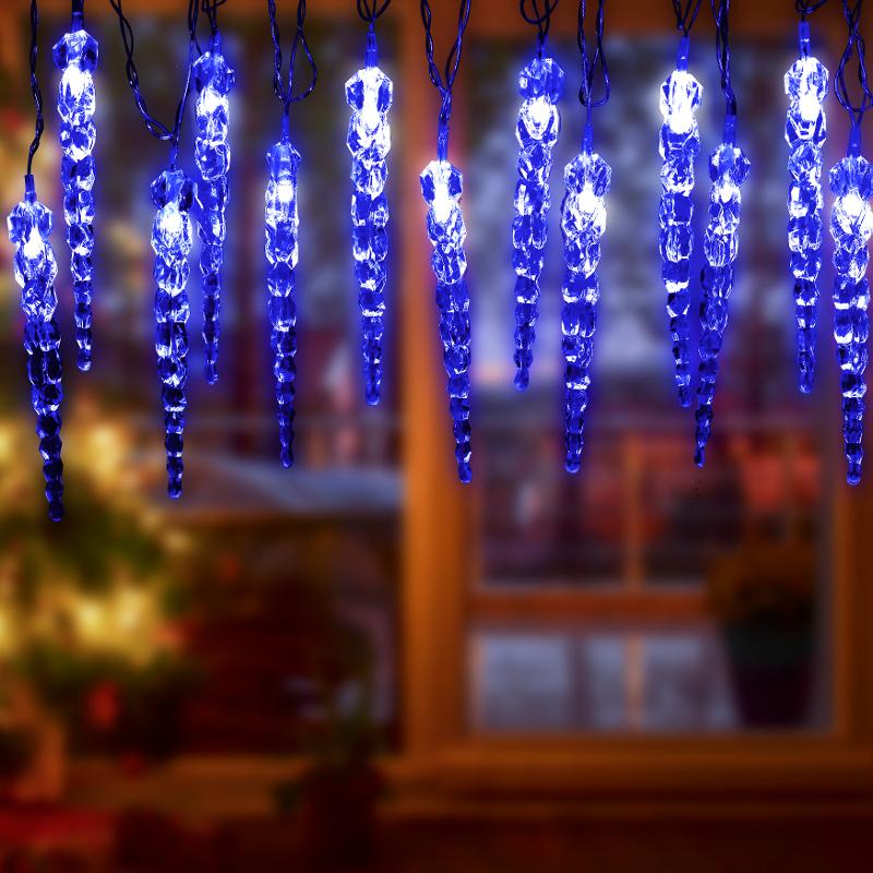 Гирлянда нить ЕGNIG - IC Сосульки, синий, 3,8 м, 220 V, длина провода 1,5 м, 20 LED, IP20