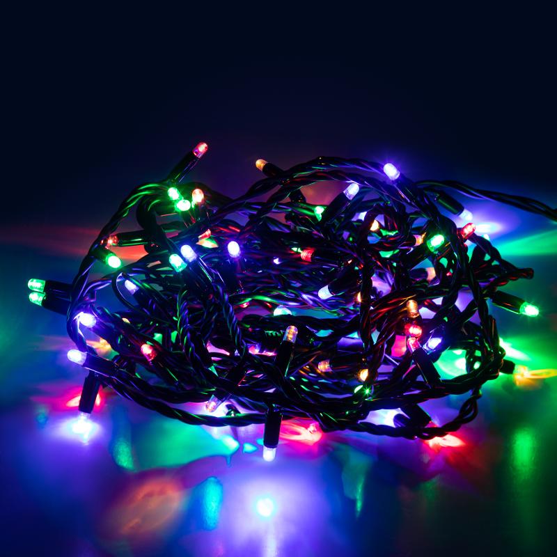 Гирлянда светодиодная нить ERAPS-PM10 черный ПВХ 10 м мультиколор 100 LED, IP65