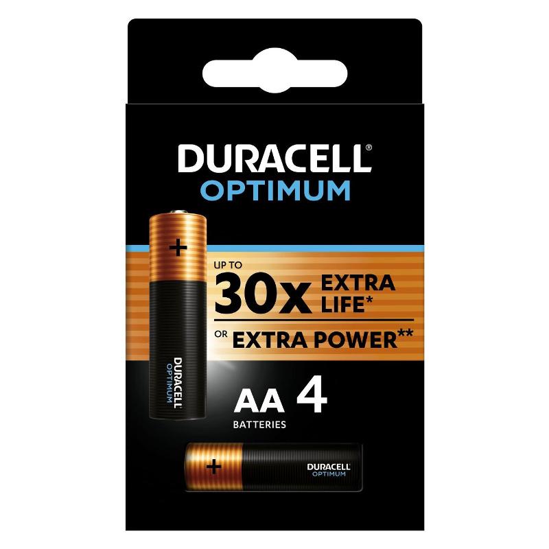 Батарейки Duracell 5014061 АА алкалиновые 1,5v 4 шт. LR6-4BL Optimum,