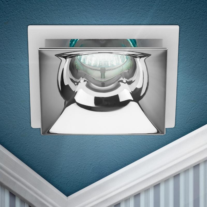Cветильник встраиваемый декоративный KL102 WH/CH MR16 GU5.3 белый хром