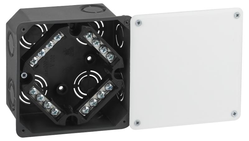 Распаячная коробка KRT-k-107-107-50 для твердых стен, клеммник, крышка IP42