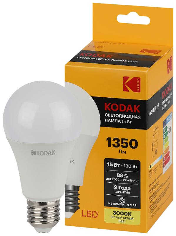 Лампа светодиодная A60-15W-830-E27 15Вт груша теплый белый свет