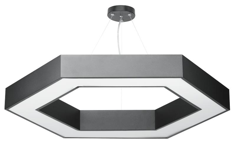 Светильник светодиодный Geometria Hexagon SPO-123-B-40K-045 45Вт 4000K 2500Лм IP40 600*600*80 черный подвесной ЛТ