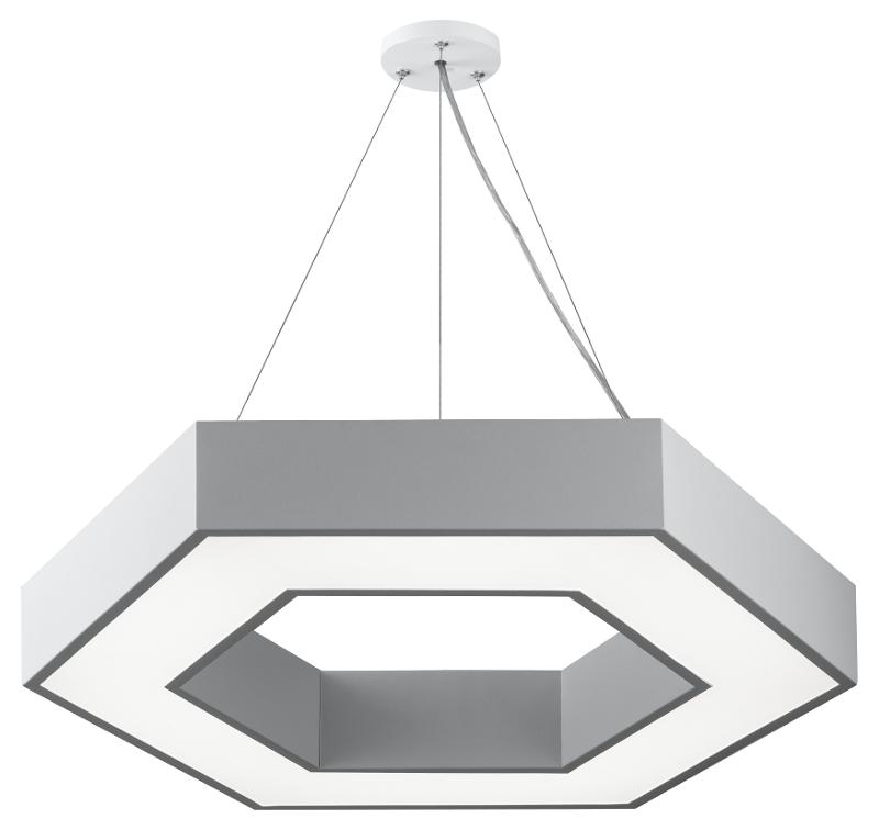 Светильник светодиодный Geometria Hexagon SPO-123-W-40K-045 45Вт 4000K 2500Лм IP40 600*600*80 белый подвесной ЛТ