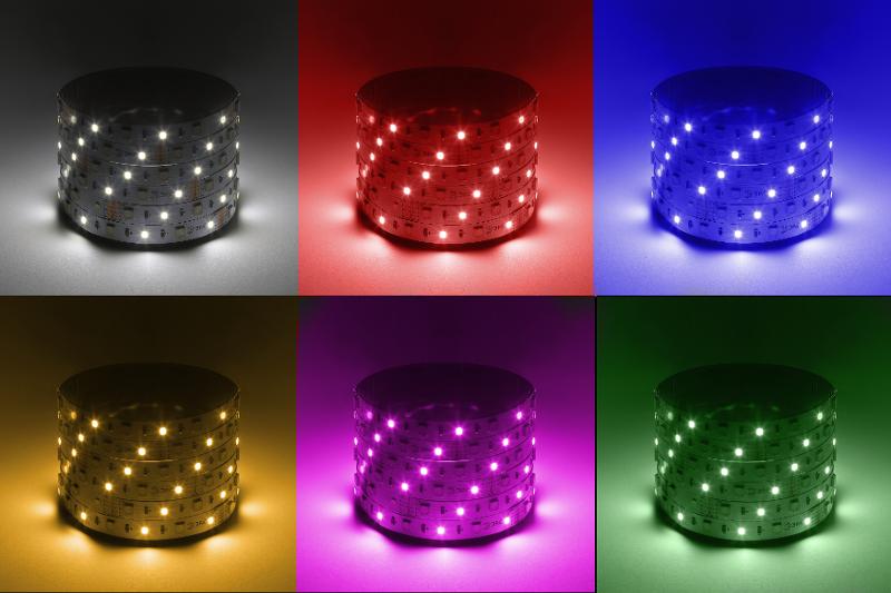 Лента светодиодная  LS5050 -14,4-60-12-RGB+W(6500)-IP20-1 year-5m RGB+холодный белый 5м