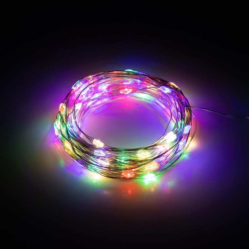 Гирлянда светодиодная серия  Holiday INNR-02M нить мультиколор 10 м 100 microled IP20 3AA