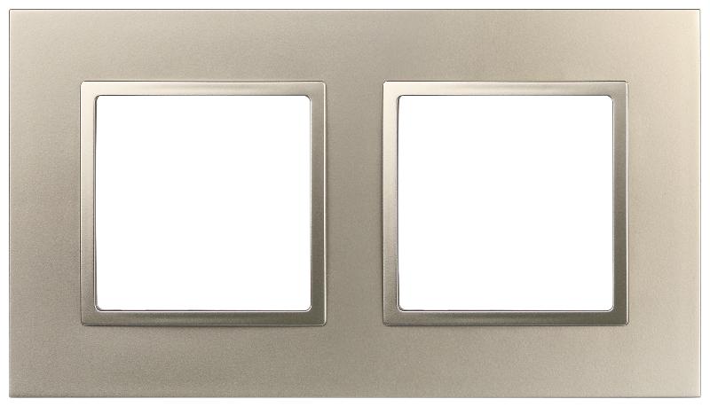 Рамка для розеток и выключателей Elegance 14-5012-04 Classic, на 2 поста, шампань