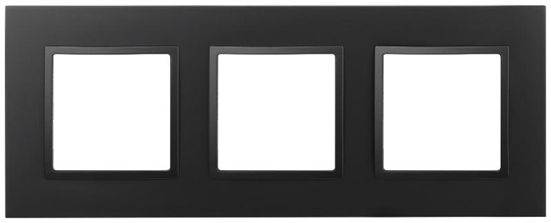 Рамка для розеток и выключателей Elegance 14-5013-05 Classic, на 3 поста, антрацит