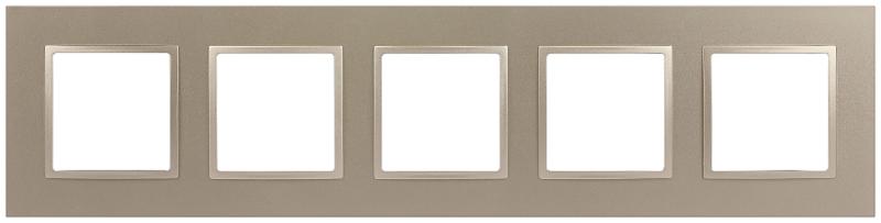 Рамка для розеток и выключателей Elegance 14-5015-04 Classic, на 5 постов, шампань