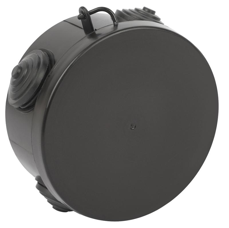 Распаячная коробка  KOR-85-40-4g-B открытой установки КОР 85х40мм черная с гермовводами 4 входа IP54 KOR-85-40-4g-B
