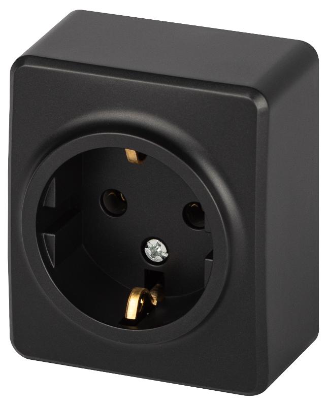 Розетка ЭРА Эксперт 11-2203-05 2P+E Schuko IP20 16A-250В ОУ Антрацит