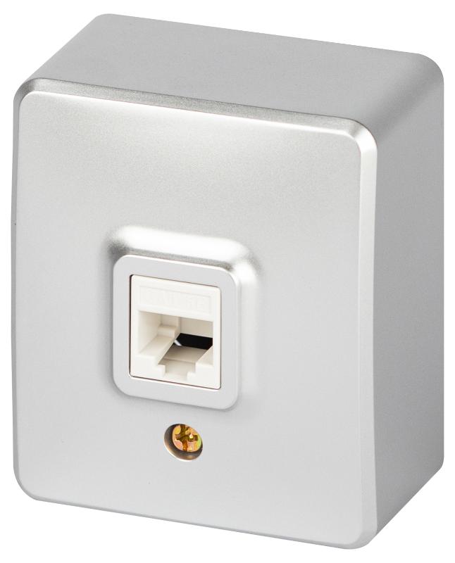 Розетка ЭРА Эксперт 11-3203-03 информационная RJ45, IP20, ОУ, Алюминий