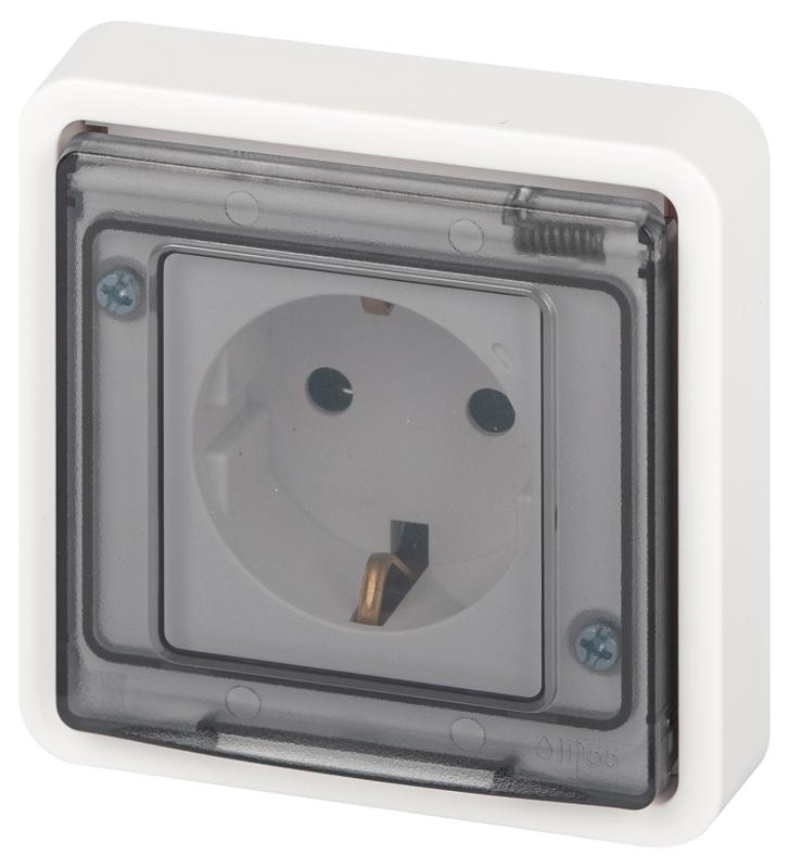 Розетка ЭРА Эксперт 11-2522-01 2P+E IP55, шторки, 16A-250В, СУ, Белый