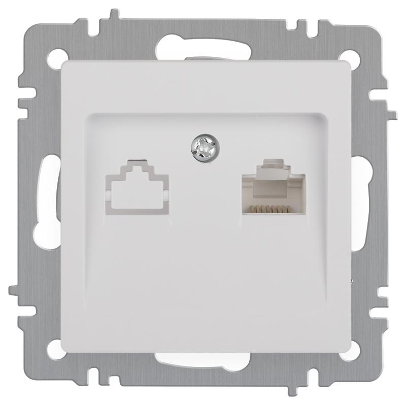 Розетка Intro Accent 6-303-01 информационная RJ45, IP20, СУ, белый