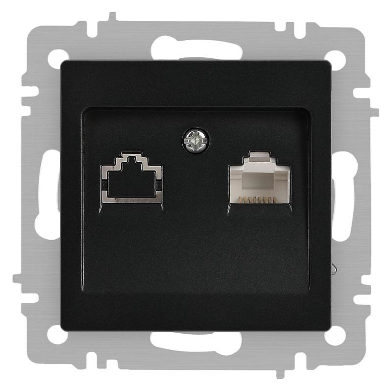 Розетка Intro Accent 6-303-05 информационная RJ45, IP20, СУ, антрацит