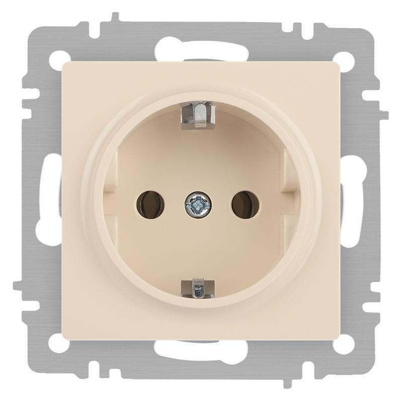Розетка Intro Accent 6-202-02 2P+E Schuko, 16А-250В, IP20, СУ, слоновая кость