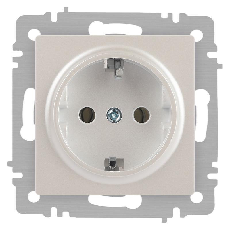 Розетка Intro Accent 6-202-06 2P+E Schuko, 16А-250В, IP20, СУ, перламутр