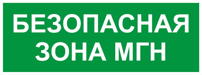 Самоклеящаяся этикетка  INFO-SSA-124 350х130мм Безопасная зона МГН SSA-101/DPA-301