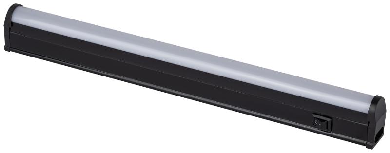 Линейный светодиодный светильник  LLED-01-04W-4000-B 4Вт 4000K L314мм с выключателем черный