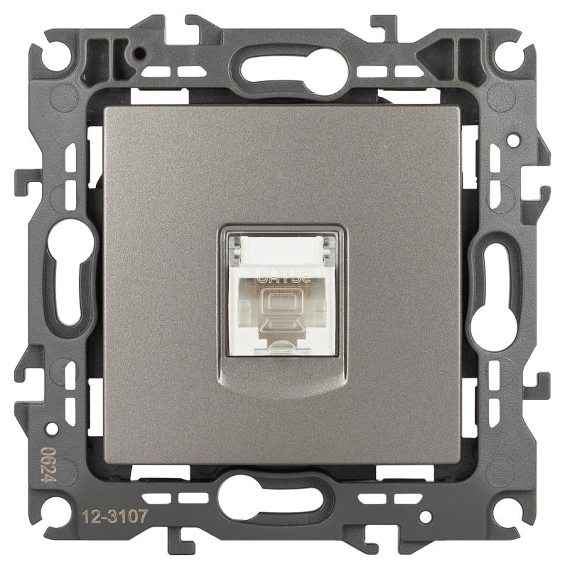 Розетка ЭРА Серия 12 12-3107-16 информационная RJ45, титан