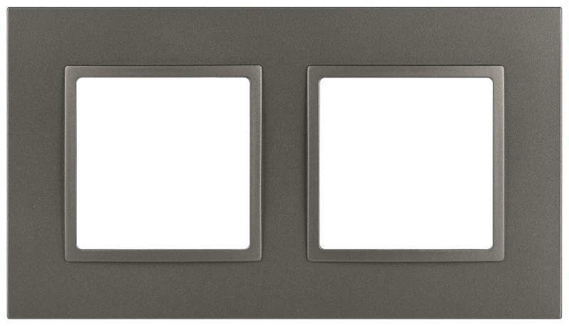 Рамка для розеток и выключателей Elegance 14-5012-16 Classic, на 2 поста, титан