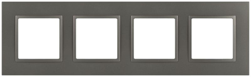 Рамка для розеток и выключателей Elegance 14-5014-16 Classic, на 4 поста, титан