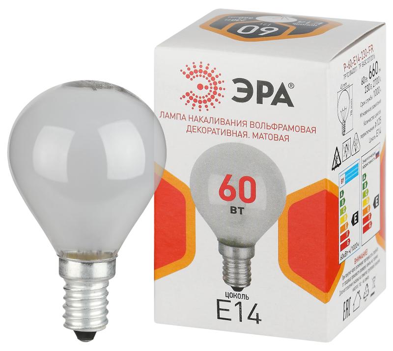Лампа накаливания  P45 60Вт Е14 / E14 230В  шар матовый