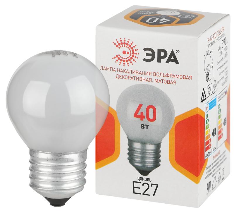 Лампа накаливания  P45 40Вт Е27 / E27 230В  шар матовый