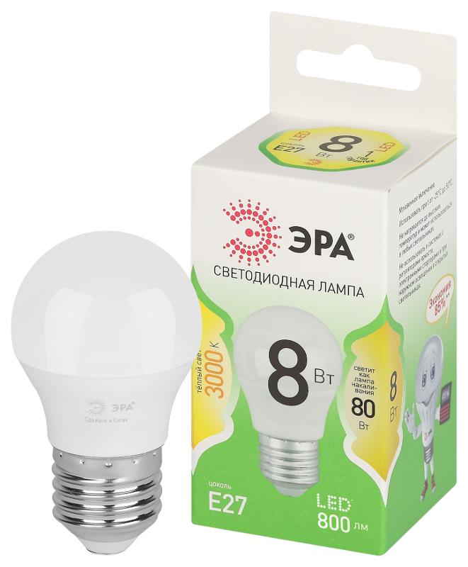 Лампа светодиодная  GREEN LINE LED P45-8W-830-E27 GL E27 8 Вт шар теплый свет