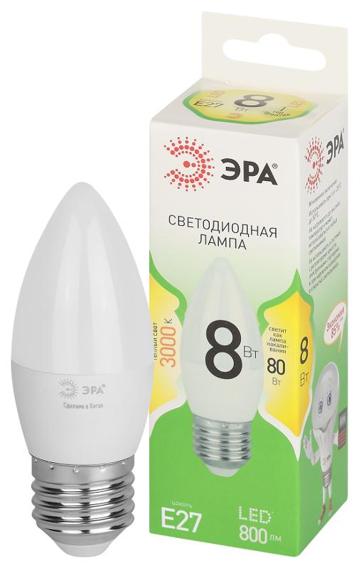 Лампа светодиодная  GREEN LINE LED B35-8W-830-E27 GL E27 8 Вт свеча теплый свет