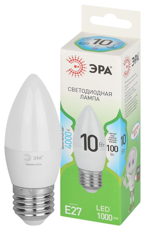Лампа светодиодная  GREEN LINE LED B35-10W-840-E27 GL E27 10 Вт свеча яркий белый свет