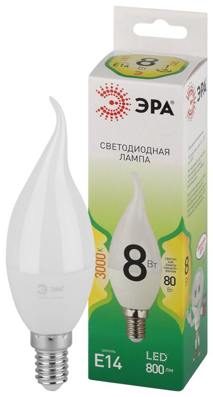 Лампа светодиодная  GREEN LINE LED BXS-8W-830-E14 GL E14 8 Вт свеча на ветру теплый свет