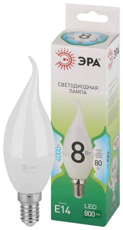 Лампа светодиодная  GREEN LINE LED BXS-8W-840-E14 GL E14 8 Вт свеча на ветру яркий белый свет