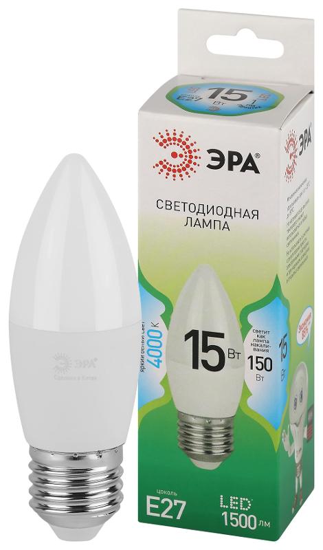 Лампа светодиодная  GREEN LINE LED B35-15W-840-E27 GL E27 15 Вт свеча яркий белый свет