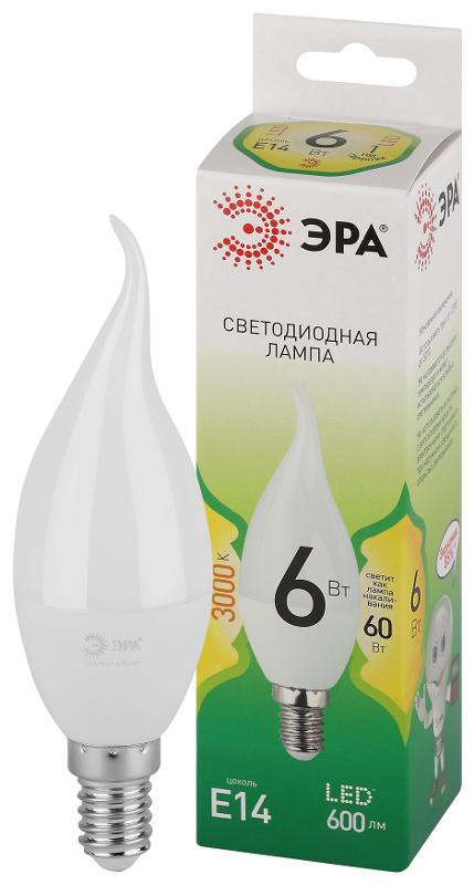 Лампа светодиодная  GREEN LINE LED BXS-6W-830-E14 GL E14 6 Вт свеча на ветру теплый свет