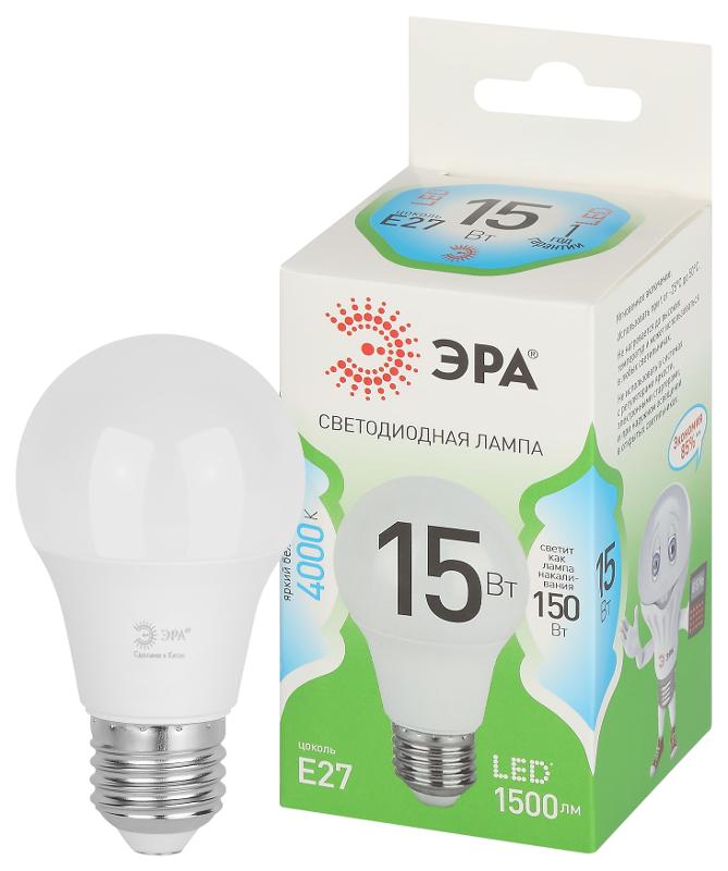 Лампа светодиодная  GREEN LINE LED A60-15W-840-E27 GL E27 15 Вт груша яркий белый свет