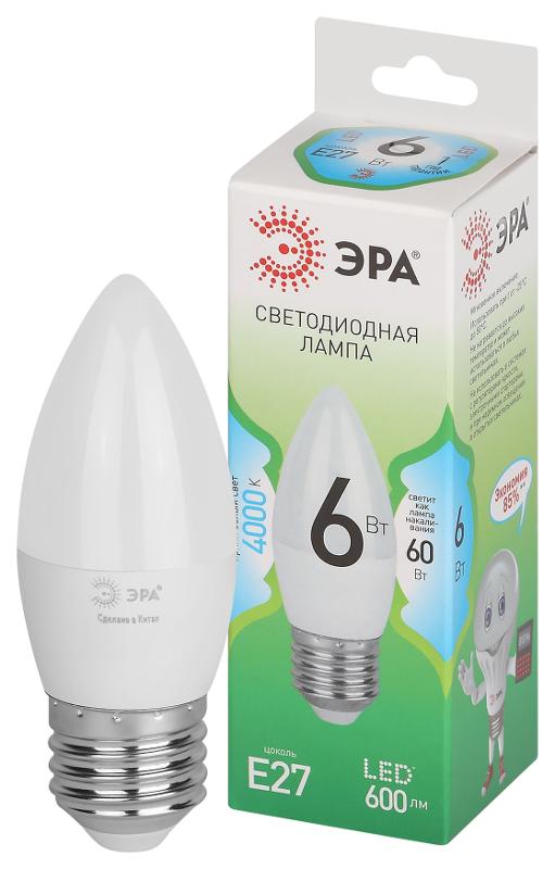 Лампа светодиодная  GREEN LINE LED B35-6W-840-E27 GL E27 6 Вт свеча яркий белый свет